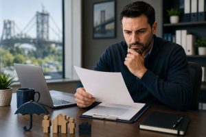 New Jersey small business owner in Totowa reviewing a commercial contract that requires general liability insurance in NJ.